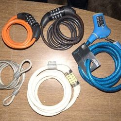 Combination Bike Cable Locks assorted 