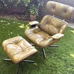 Gorgeous Mcm selig Eames Style Chair And Ottoman 
