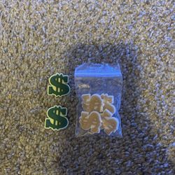  Money Sign Jibbitz Charms – 6 Total (2 Used, 4 New)