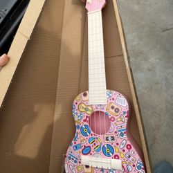 Ukelele Guitar For Kids Pink Graffiti 