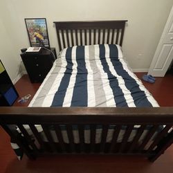 Full Size Bed & Mattress - Expresso Color