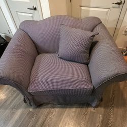 Washable Small Gray Sofa Chair w/ Pillow – Great Condition