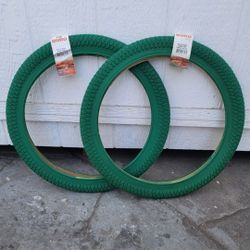 NEW Bicycle Bmx Tires 20" Solid Green