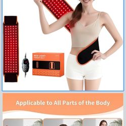 Upgraded Red Light Therapy for Body - 660nm & 850nm LED with Timer, Red Light Belt for Muscle Pain Relief on Back, Shoulder, Waist - Wearable Infrared
