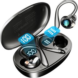 Wireless Earbuds Bluetooth Headphones Sport Bluetooth 5.3 Earbuds with 120H Playtime Dual LED Battery Display with Earhook IPX7 Waterproof for Workout