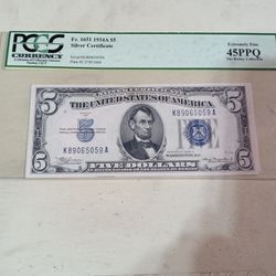 1934A $5 Silver Certificate - Fr. 1651 Extremely Fine 45PPQ