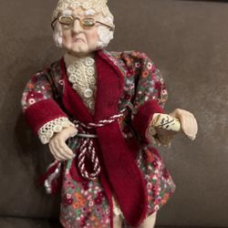 Christmas Carol Porcelain Doll Ornament Cretchit Tiny Tim