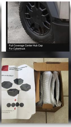 NEW- 4PCS Full Coverage Wheel Center Hub Caps for Tesla Cybertruck. 2 Available.  Each $20.  Together $35