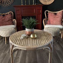 IKEA MASTHOLMEN Boho Rattan Coffee Table