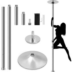 45mm Height Adjustable Portable Removable Dance Pole, Silver