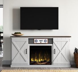 Lorraine TV Stand for TVs up to 70" with Fireplace Included