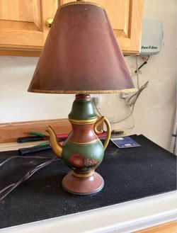 Vintage Teapot Table Lamp with Shade