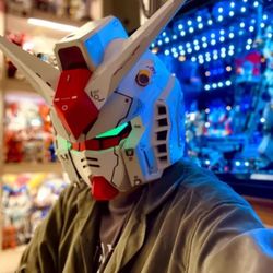 RX-78-02 Mech Robot Helmet Cyberpunk Cosplay Mask w/ Light Control Gundam