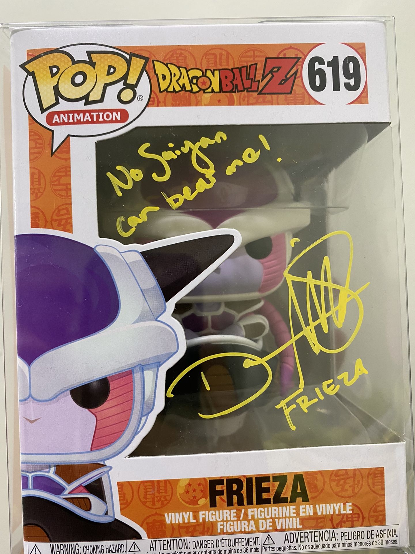 Daman Mills Signed Dragon Ball Z Frieza Funko Pop with JSA COA