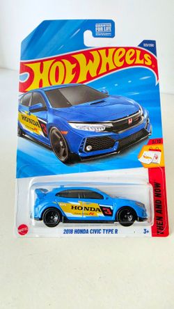 Hot Wheels 2018 Honda Civic Type R Blue Then and Now