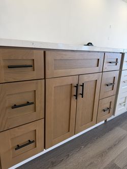 Oak Color Vanity Set