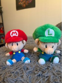 Little Buddy Set of 2 All Star Collection Baby Mario & Baby Luigi Plushes