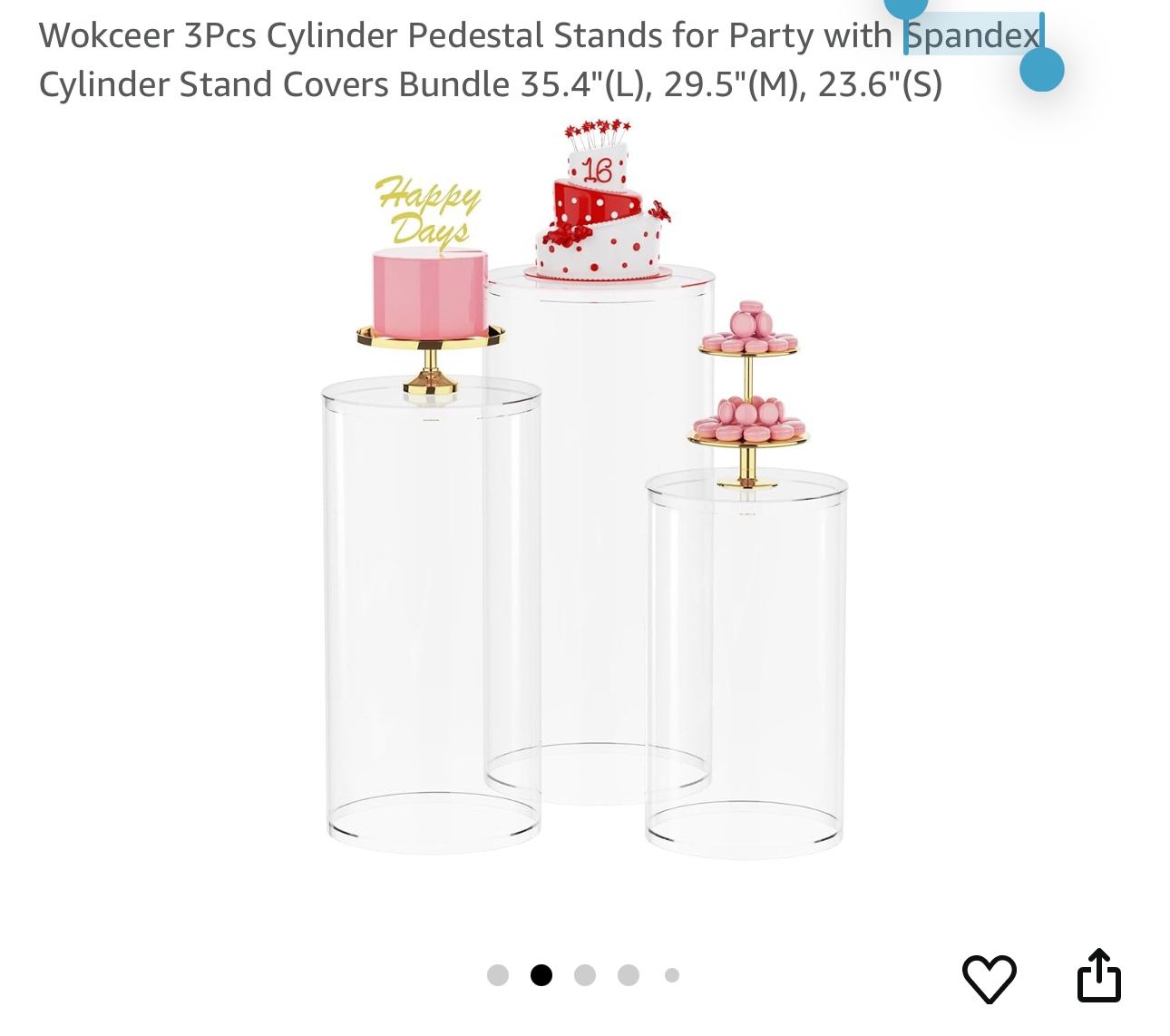 3Pcs Cylinder Pedestal Stands for PartyS)