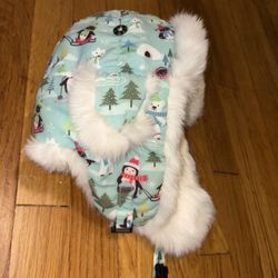 Kids Lil Mad Bomber Rabbit Fur Ear Flap Print Trapper Winter Hat Youth S