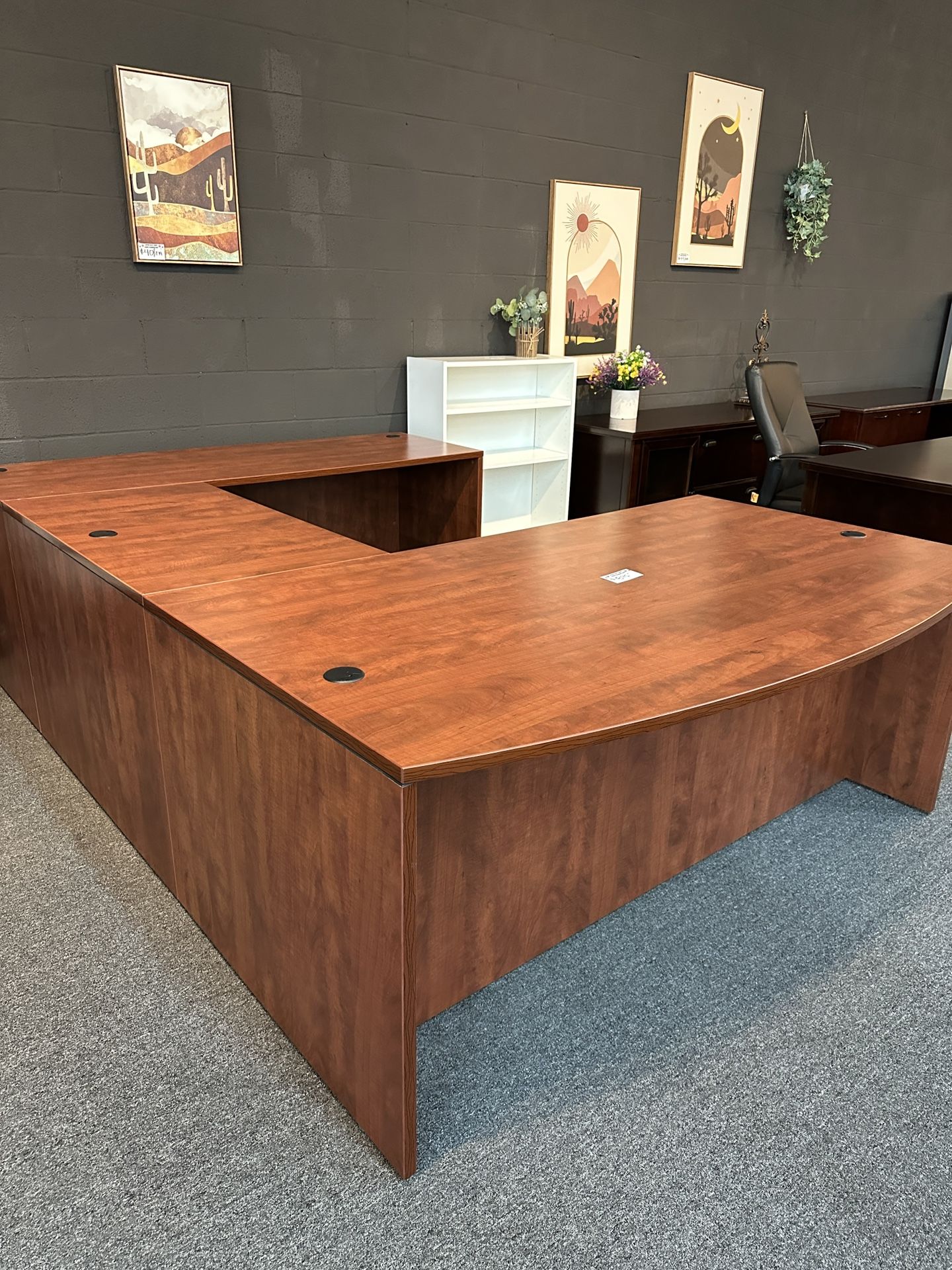 Cherry U Shape Executive Desk