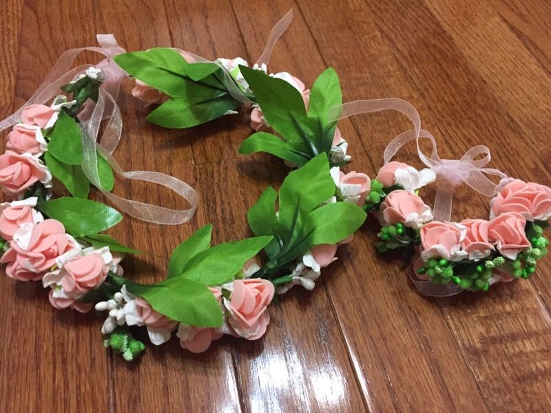 Flower Wreath Headband with wristband