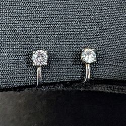 (Free If Purchase My Other Listings) Lab Diamond, Clip On Earrings, 0.65 carat Each, 925 Silver Material, For Wedding, Anniversary, Valentine