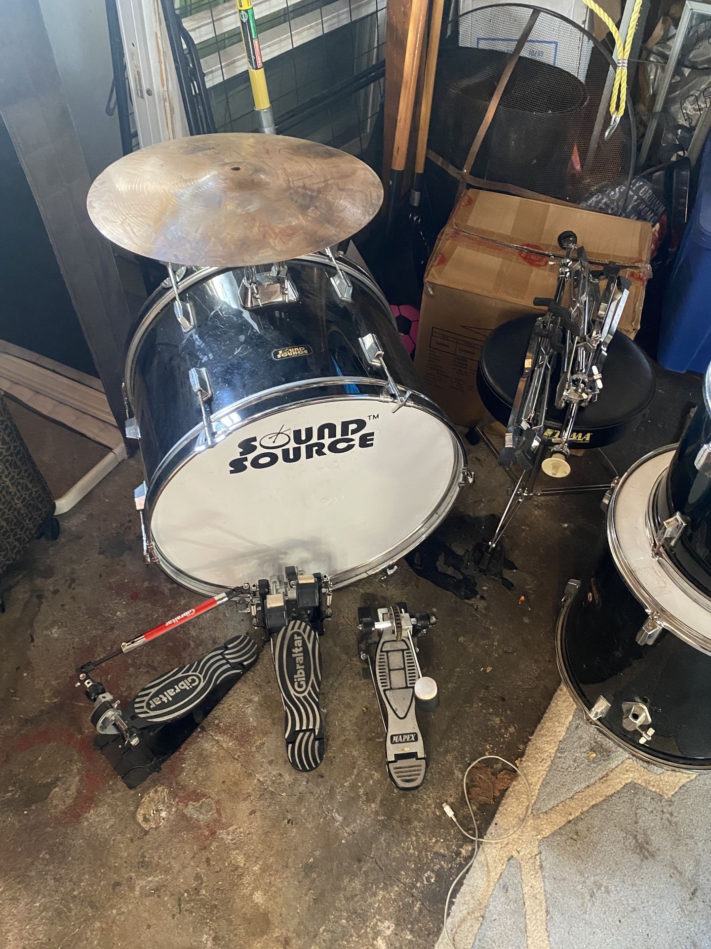 Drum Set And Double Bass Pedal
