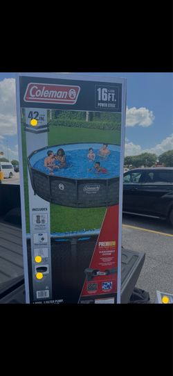 Coleman Power Steel 16 ft. x 42 in. Round Metal Frame Above Ground Pool Set