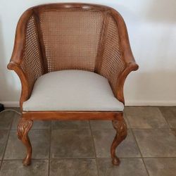 Solid Grey Cane Chair.