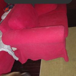 Red Couch And Love Seat