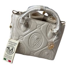 Valentino Orlandi Quilted V Tote Bag, Vegan Leather NWT MSRP $299