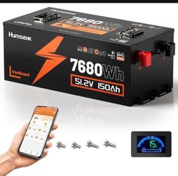 48V 150Ah Golf Cart Battery with Blade Cell & Metal Case, LiFePO4 Lithium Battery with 200A BMS, Bluetooth APP & LCD Monitor, 15000+ Cycles, Peak Curr