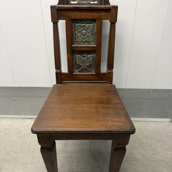 Set of 12 Hand-Carved Balinese Teak Dining Chairs with Decorative Metal Inlay – Artisan Crafted