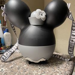 Disney Parks Minnie Mouse Steamboat Willie Popcorn Bucket Black White Grey
