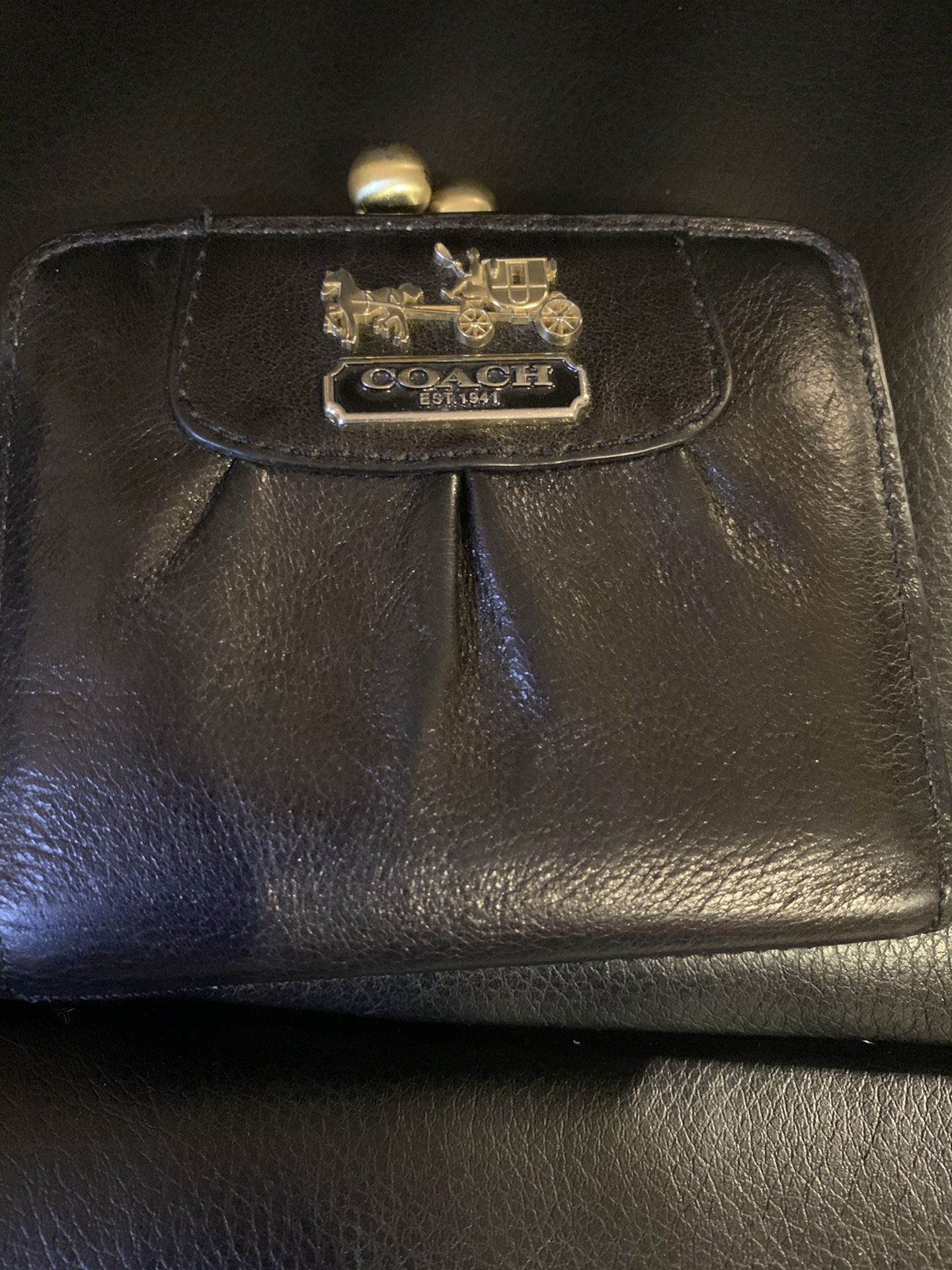 Used coach wallet black and violet
