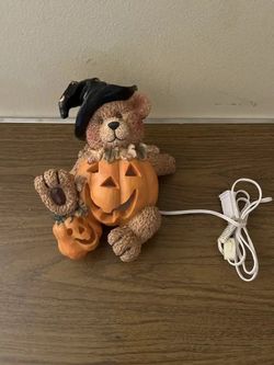 Halloween Trick Or Treat Light Teddy Bear Pumpkin