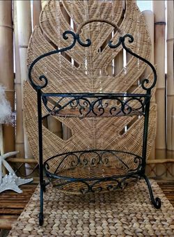Wrought Iron Basket Stand