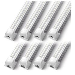 Kihung (8 Pack) LED Shop Light 4ft, 40W 5200LM 6000K (Super Bright White), Upgrade V Shape T8 LED Tube Light, 