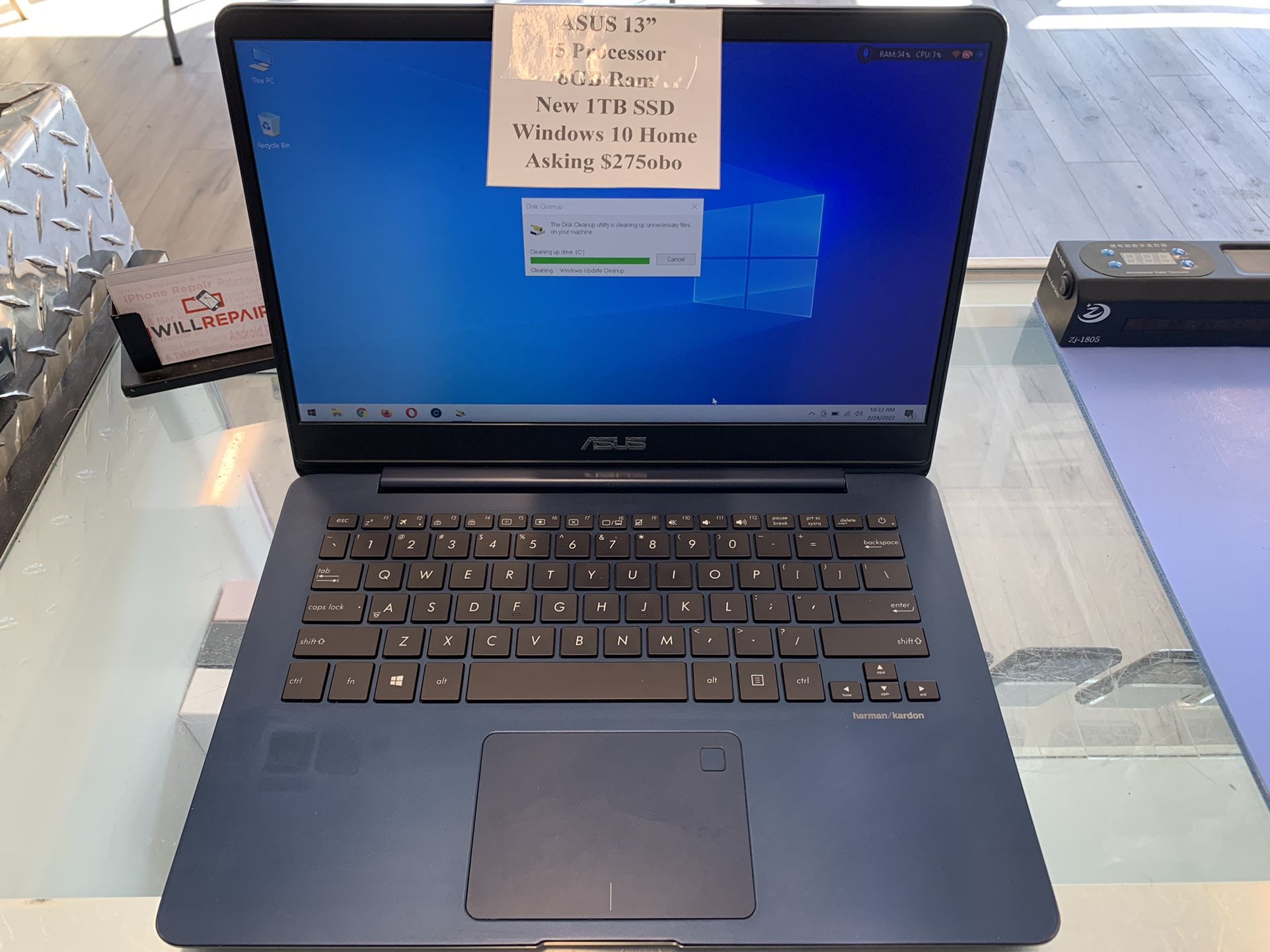 ASUS i5 Processor 8GB Ram 13” New 1TB SSD $275