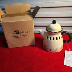 VINTAGE NEW Home Interior "Wildflower Breeze" Ceramic Teapot Candle Cover 7" Tal
