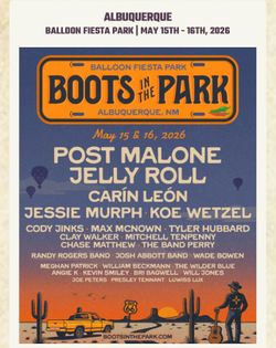 Boots in the Park tickets
