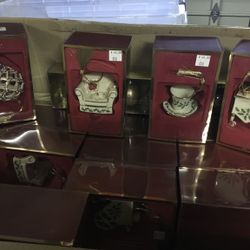 Lenox Assortment Of Christmas Ornaments And Other Victorian Type Handmade Ornaments