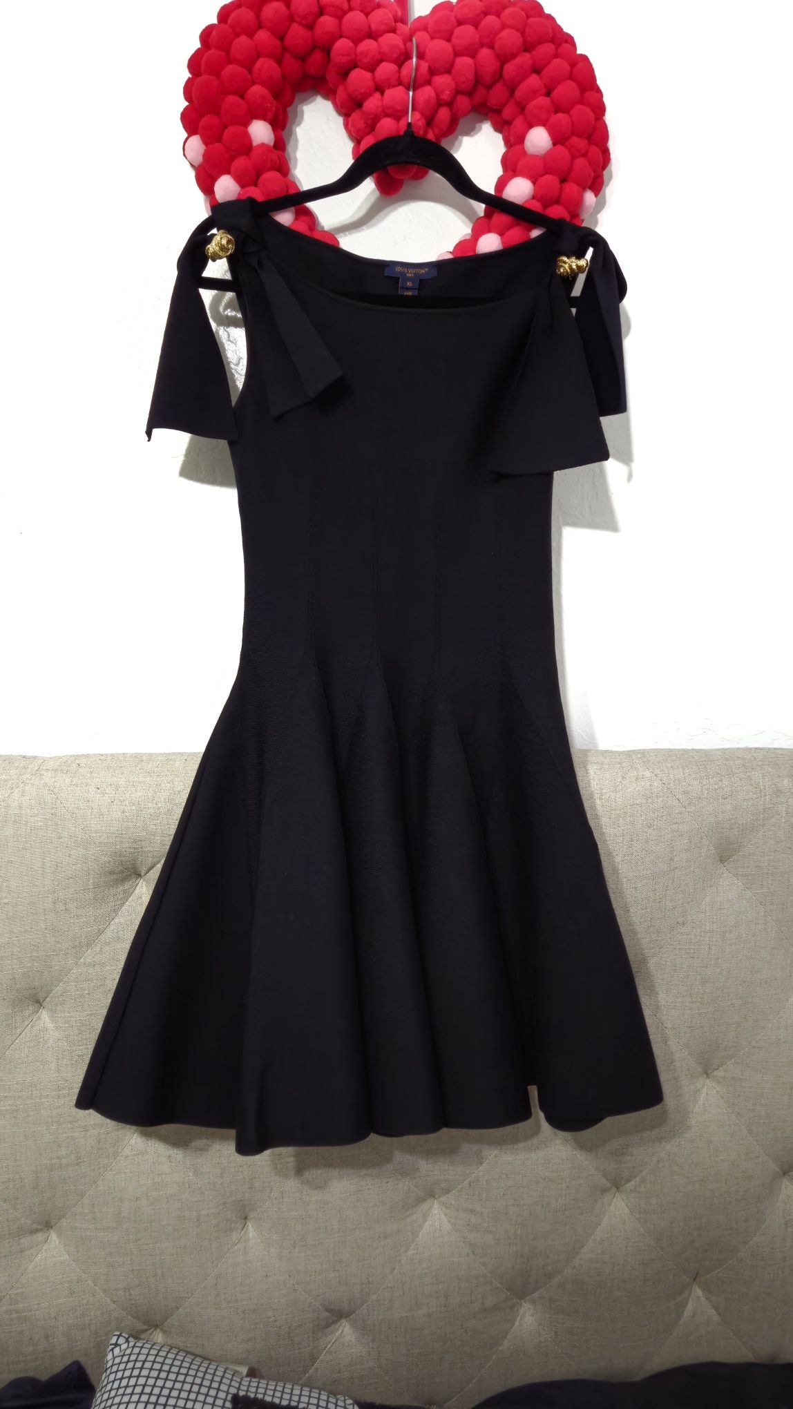 LV Button Detail Cocktail Dress