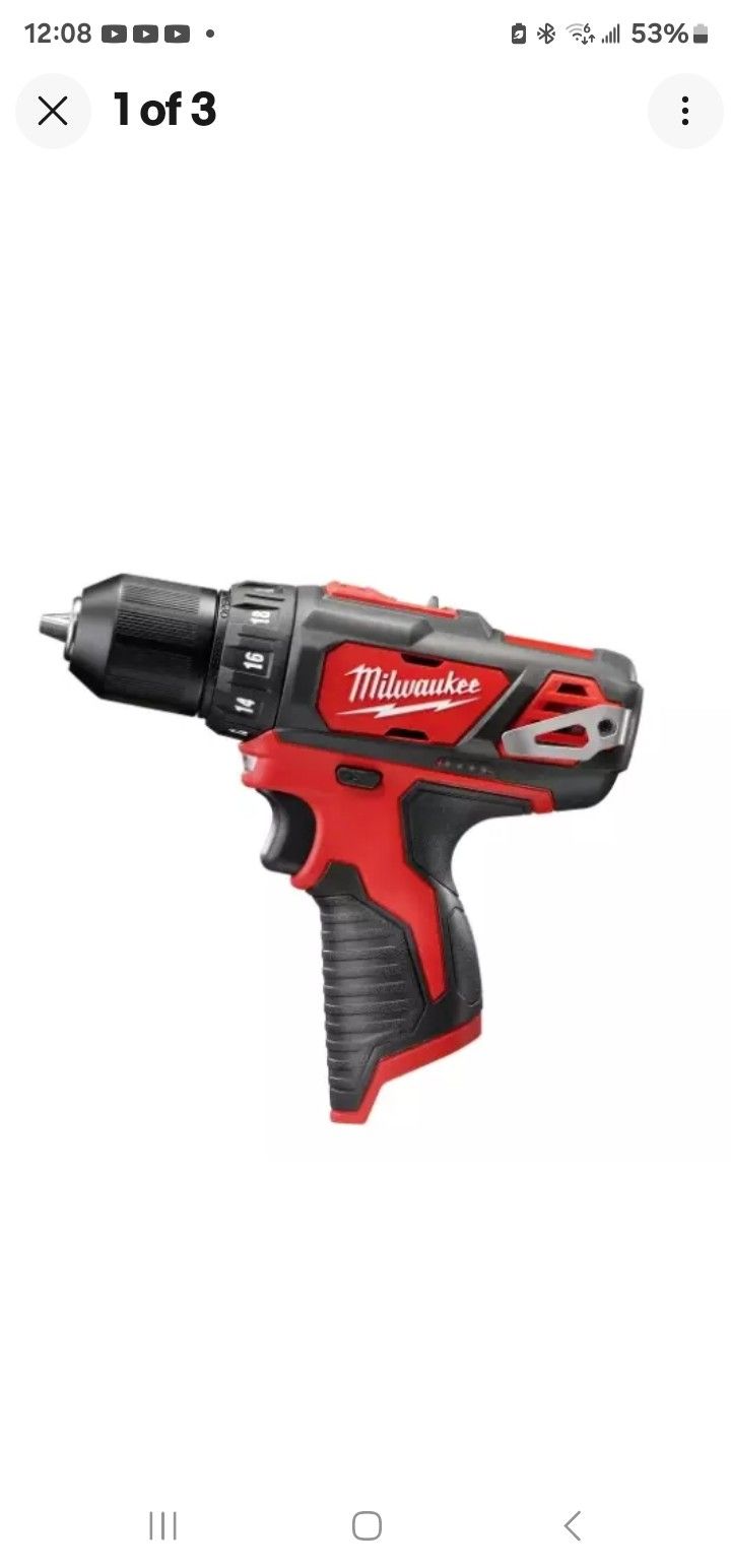 Milwaukee 2407-20 M12 12V 12 Volt 3/8” 2 Speed Drill Driver (Bare Tool), NEW , FIRM
