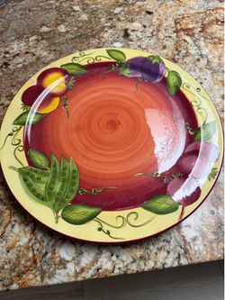 Laurie Gates Al Fresco 15" Platter and 11.5" Bowl