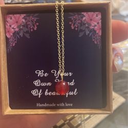 Gold Setting Chain With Red Ball