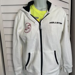 Ladies Hollister white hoodie. Xs. Great condition