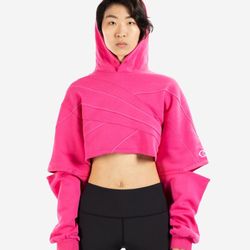 Reebok cardi b pink crop top shirt couture hoodie sweater jacket 