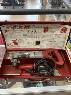 Milwaukee 1107-1 Right Angle Drill Corded W/ Case & Grips