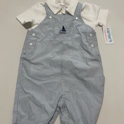 New Carter's Baby Boy Bundle - Size 18m - NWT Overalls & Shirt